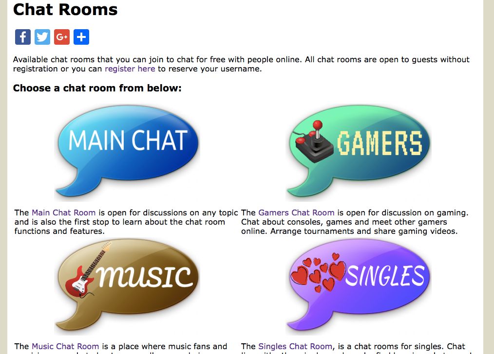 Chat rooms for shy people