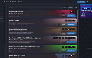 Modpack browser.