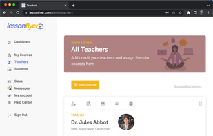 Add teachers and assign to courses.