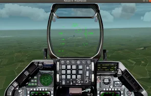 Free Falcon provides many cockpits with working controls.  The F16 cockpit shown here is very realistic.
