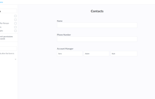 Creating a form using the form builder