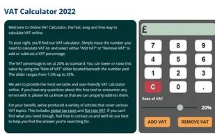Online VAT Calculator screenshot 1