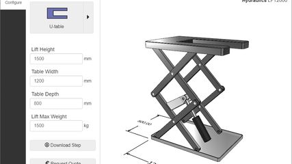 Lifting table configurator