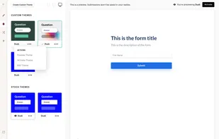 Theme selection for a QuestionScout form