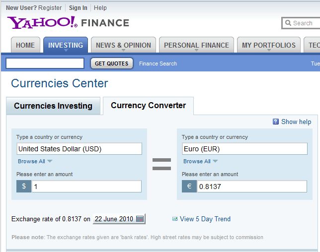 Yahoo finance currency investing odds betting horse racing