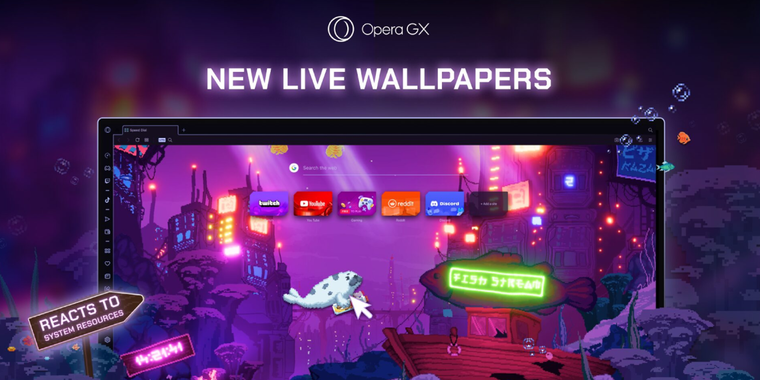 Opera GX launches interactive live wallpapers with real-time system metrics monitoring image