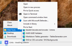 Richt Click + Shift - Links - shell:Links