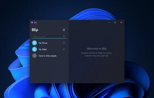 Main screen of the Blip app for Windows in Dark Mode