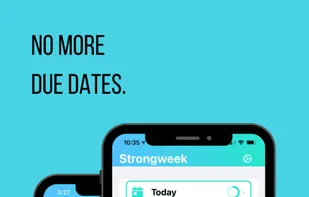 The Strongweek home screen in light and dark mode.