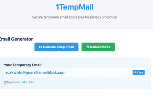 1TempMail screenshot 1