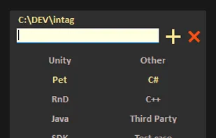 2. Assign the desired tags to a folder (or file, if it supports System.Keywords metadata). The neighboring tags will be included in the list of available tags.