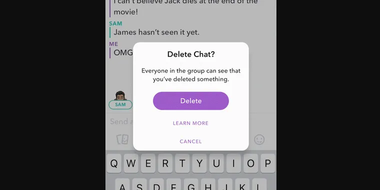 Snapchat now allows users to delete and "unsend" messages image