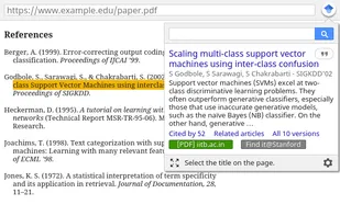 Google Scholar Button screenshot 1