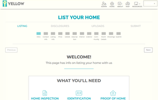 User home listing page