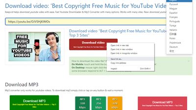 many languages, many download options and convert to mp3