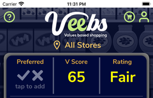 Veebs - Values Based Shopping screenshot 1