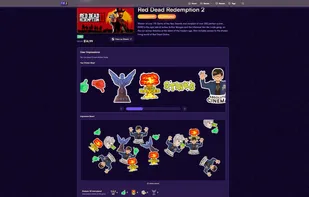 Screenshot of a game page showing the unique review/impression system based on dragging and pasting stickers on a permanent shared board across all visitors.