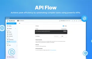 Automate browser tasks, data scraping, and multi-account management through the powerful API feature. Seamlessly integrate with Selenium and Puppeteer. Designed for e-commerce and data providers, it offers flexible plans and real-time security controls, including instant key resets, ensuring your operations are efficient, scalable, and secure.