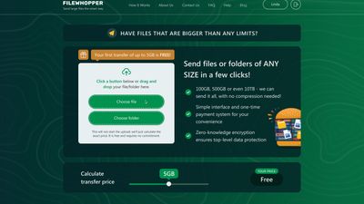 FileWhopper - Send files or folders of ANY SIZE in a few clicks!