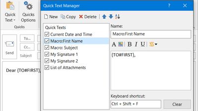 ReliefJet Quick Text for Outlook screenshot 1