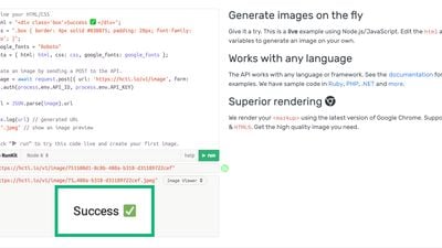 Generate an image with javascript