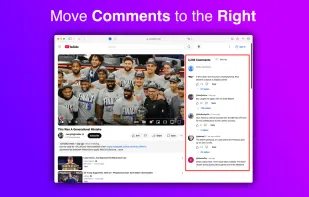 YouTube Comments to Right screenshot 1