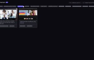 Highlights Page after tag filter has been applied