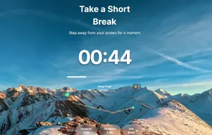 Full screen break overlay