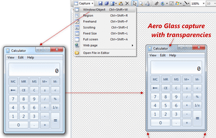 Aero Glass capture with transparencies and Capture Rounded corners