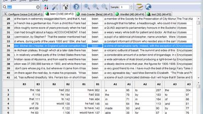 tlCorpus sample corpus search concordance results and collocations view with English corpus