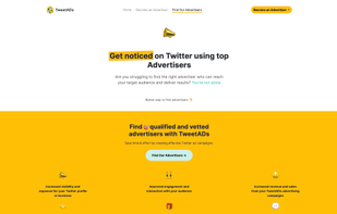 Landing page for customers