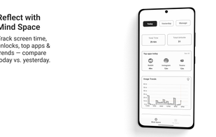 Mind Space gives you daily insights into your phone usage. Track screen time, app opens, unlocks, and usage trends with a simple today-vs-yesterday comparison. Build awareness and regain control of your attention, one day at a time.