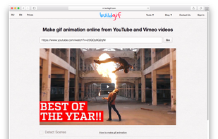 Enter link to youtube, vimeo, instagram video and select time frame for gif animation