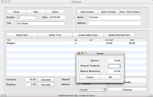 This screenshot shows the new Checkout interface being used with the Keystrokes on-screen keyboard. 