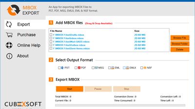 Open MBOX Converter & load MBOX files for conversion.
