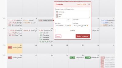 List all your expenses, income, and account transfers in the calendar. Pretty soon, you’ll be on auto-pilot.