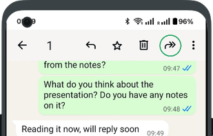 Select Voice Note and Click Forward