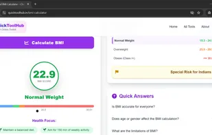 Advance BMI calculator