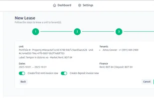 Create and manage leases effortlessly with LeaseDirector. Automatically track tenant details, send invoices & receipts, and stay organized—all in one simple dashboard.
