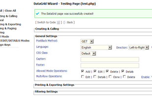 ApPHP DataGrid Wizard screenshot 1