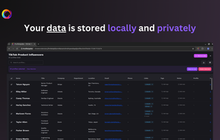 Your data is stored locally and privately
