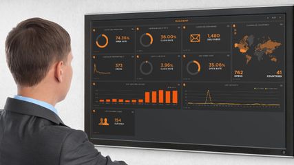 Monitor your business' performance on a big screen.