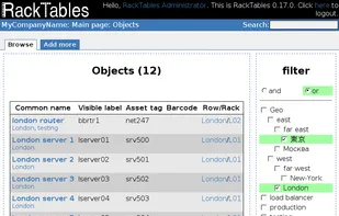 RackTables screenshot 1