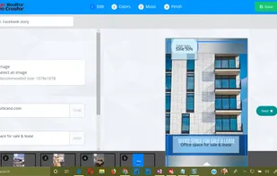 Typical scene creation page. Add text and images of your choice.