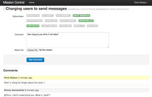 Communicate on tasks