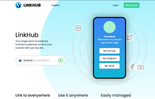 LinkHub link in bio service for social creators