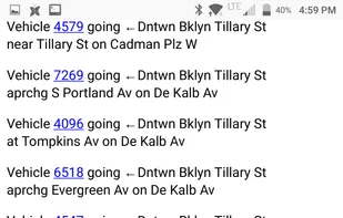 Route vehicle locations