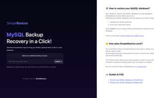 SimpleRestore screenshot 1