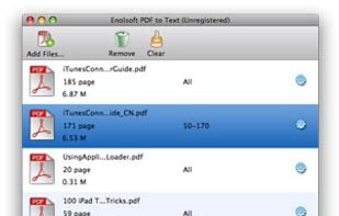 Enolsoft PDF to Text for Mac screenshot 1