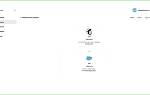 Hurree Segment builder - drag and drop functionality allows for simple and fast cross-channel segment creation.